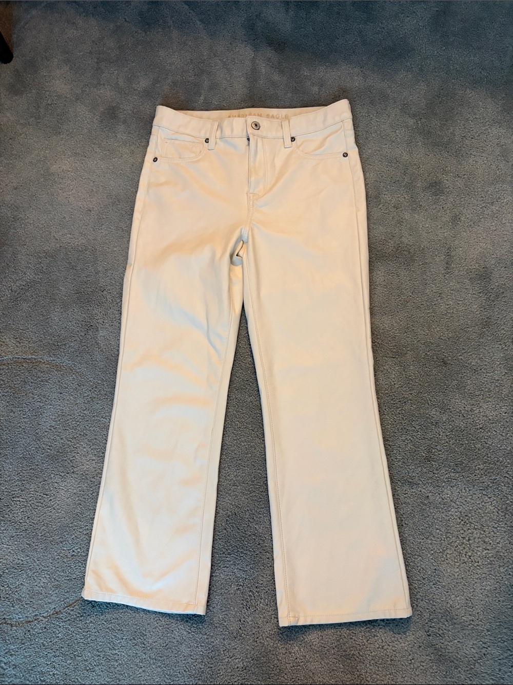 American Eagle Outfitters Cream Wide-Leg Jeans